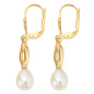 Preview: Boutons 333 Gold Gelbgold mattiert 2 Süßwasser Perlen Ohrringe Ohrhänger