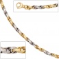 Mobile Preview: Collier Halskette 585 Gold Gelbgold Weißgold bicolor 45 cm Kette Goldkette