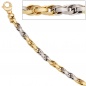 Mobile Preview: Collier Halskette 585 Gold Gelbgold Weißgold bicolor 45 cm Kette Goldkette