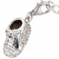 Preview: Einhänger Charm Babyschuh 925 Sterling Silber rhodiniert mit 76 Zirkonia
