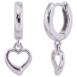Preview: Kinder Creolen Herz 925 Sterling Silber rhodiniert Ohrringe Kinderohrringe