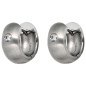Preview: Creolen breit 950 Platin matt 2 Diamanten Brillanten Ohrringe Platinohrringe