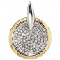 Preview: Anhänger rund 585 Gold Gelbgold Weißgold bicolor 91 Diamanten Brillanten