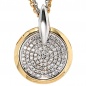 Preview: Anhänger rund 585 Gold Gelbgold Weißgold bicolor 91 Diamanten Brillanten