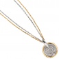 Preview: Anhänger rund 585 Gold Gelbgold Weißgold bicolor 91 Diamanten Brillanten