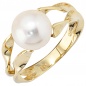 Preview: Damen Ring 585 Gold Gelbgold 1 Süßwasser Perle Goldring Perlenring