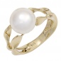 Preview: Damen Ring 585 Gold Gelbgold 1 Süßwasser Perle Goldring Perlenring