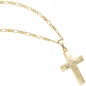 Preview: Anhänger Kreuz 333 Gold Gelbgold eismatt Kreuzanhänger Goldkreuz