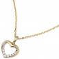 Preview: Anhänger Herz 333 Gold Gelbgold bicolor mit Zirkonia Herzanhänger Goldherz