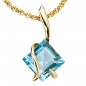 Preview: Anhänger 375 Gold Gelbgold 1 Edeltopas blau Goldanhänger