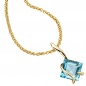 Preview: Anhänger 375 Gold Gelbgold 1 Edeltopas blau Goldanhänger