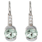 Preview: Boutons 585 Gold Weißgold 6 Diamanten 2 Amethyste grün Ohrringe Ohrhänger