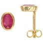 Preview: Ohrstecker oval 585 Gold Gelbgold 2 Rubine rot Ohrringe Goldohrstecker