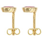 Preview: Ohrstecker oval 585 Gold Gelbgold 2 Rubine rot Ohrringe Goldohrstecker