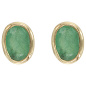 Preview: Ohrstecker oval 585 Gold Gelbgold 2 Smaragde grün Ohrringe Goldohrstecker