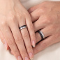 Preview: Partner Ring Edelstahl matt mit Carbon