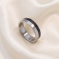 Preview: Partner Ring Edelstahl matt mit Carbon
