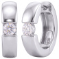 Preview: Creolen rund 925 Sterling Silber 2 Zirkonia Ohrringe Silbercreolen