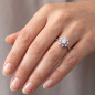 Preview: Damen Ring 925 Sterling Silber rhodiniert mit 9 Zirkonia Silberring