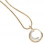 Preview: Anhänger rund 585 Gold Gelbgold Weißgold bicolor 1 Diamant Brillant 0,10ct.