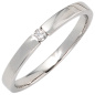 Preview: Damen Ring 585 Gold Weißgold 1 Diamant Brillant 0,05ct. Diamantring Weißgoldring