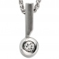 Preview: Anhänger 950 Platin teil matt 1 Diamant Brillant 0,16ct. Platinanhänger