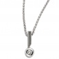 Preview: Anhänger 950 Platin teil matt 1 Diamant Brillant 0,16ct. Platinanhänger