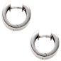Preview: Creolen rund breit 375 Gold Weißgold Ohrringe Weißgoldohrringe Weißgoldcreolen