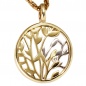 Preview: Anhänger rund 585 Gold Gelbgold Weißgold bicolor 1 Diamant Brillant 0,02ct.