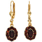 Preview: Boutons 375 Gold Gelbgold 22 Granate rot Ohrringe Ohrhänger Granatohrringe
