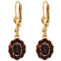 Preview: Boutons 375 Gold Gelbgold 22 Granate rot Ohrringe Ohrhänger Granatohrringe