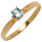 Preview: Damen Ring 585 Gold Gelbgold 1 Aquamarin hellblau blau Aquamarinring