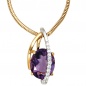 Preview: Anhänger 585 Gold Gelbgold Weißgold 11 Diamanten Brillanten 1 Amethyst violett