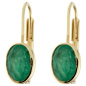 Preview: Boutons oval 333 Gold Gelbgold 2 Smaragde grün Ohrringe Ohrhänger Goldohrringe