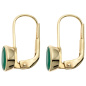 Preview: Boutons oval 333 Gold Gelbgold 2 Smaragde grün Ohrringe Ohrhänger Goldohrringe