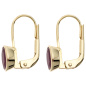 Preview: Boutons oval 333 Gold Gelbgold 2 Rubine rot Ohrringe Ohrhänger Goldohrringe
