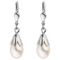 Preview: Boutons 333 Gold Weißgold 2 Süßwasser Perlen Ohrringe Ohrhänger Perlenohrringe