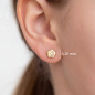 Preview: Kinder Ohrstecker Blume Blumen 333 Gold Gelbgold mattiert 2 Zirkonia Ohrringe