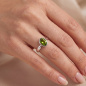 Preview: Damen Ring 925 Sterling Silber rhodiniert 1 Peridot grün Silberring