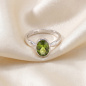 Preview: Damen Ring 925 Sterling Silber rhodiniert 1 Peridot grün Silberring