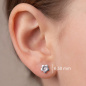 Preview: Kinder Ohrstecker Blume Blumen 925 Silber 2 Zirkonia Ohrringe Kinderohrringe