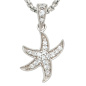 Preview: Anhänger Seestern 925 Sterling Silber rhodiniert mit 16 Zirkonia