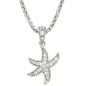 Preview: Anhänger Seestern 925 Sterling Silber rhodiniert mit 16 Zirkonia