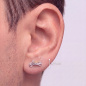 Preview: Einzel-Ohrstecker Motorrad 925 Sterling Silber bicolor vergoldet
