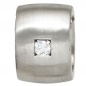 Preview: Anhänger 925 Sterling Silber rhodiniert matt mattiert 1 Diamant Brillant 0,05ct.