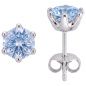 Preview: Ohrstecker rund 925 Sterling Silber 2 Blautopase hellblau blau Ohrringe