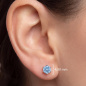 Preview: Ohrstecker rund 925 Sterling Silber 2 Blautopase hellblau blau Ohrringe