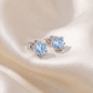 Preview: Ohrstecker rund 925 Sterling Silber 2 Blautopase hellblau blau Ohrringe