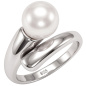Preview: Damen Ring 925 Sterling Silber rhodiniert 1 Süßwasser Perle Perlenring
