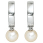 Preview: Creolen 925 Silber 2 Süßwasser Perlen Ohrringe Perlenohrringe